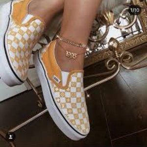 yellow checkered vans
